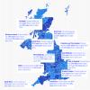 Map comparing number of properties coming to market with previous years