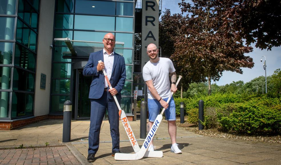 Commercial Director Martin Purdy with Assistant Quantity Surveyor, Thomas Murray, who is representing Great Britain in the Ball Hockey World Championships