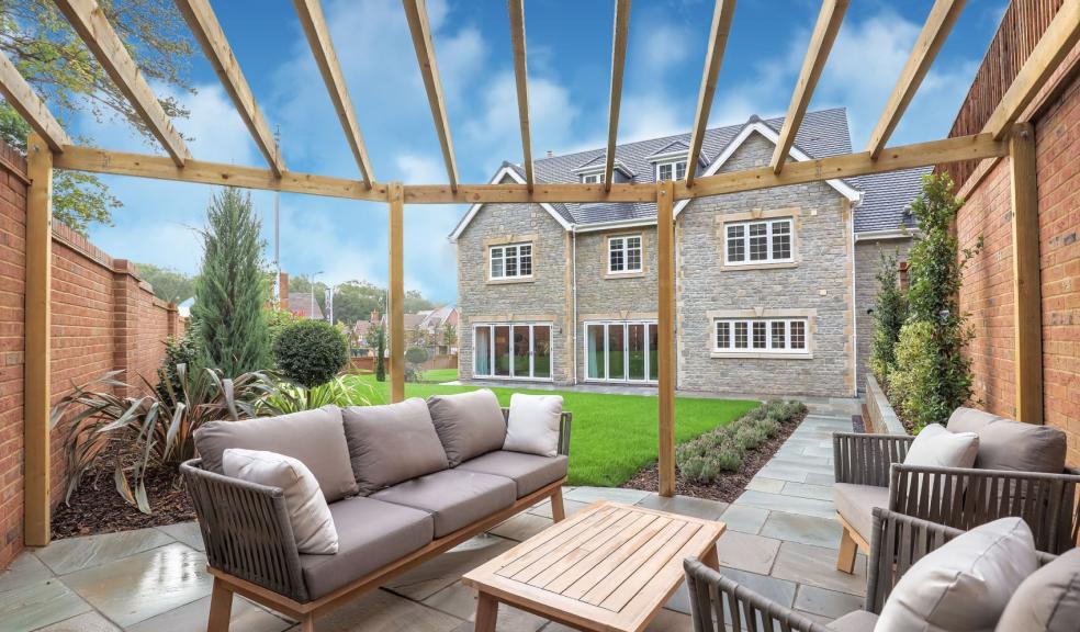 The show home garden at Beaufort Park, Lisvane