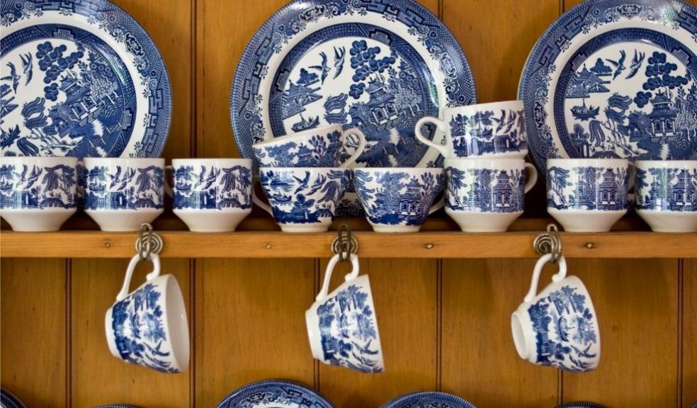 Blue China On Sideboard