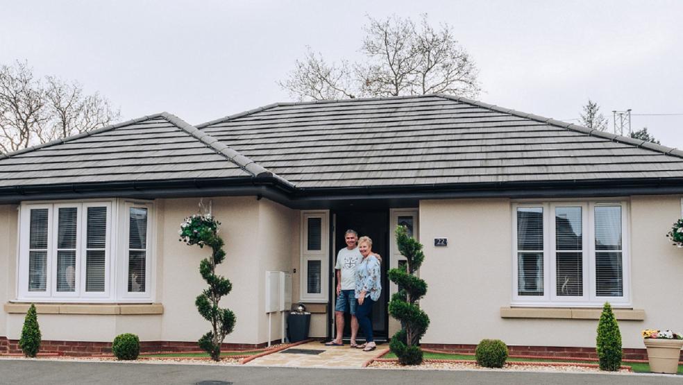 Edenstone homeowners Vicky and Philip Jones who have downsized to a bungalow at Parc Ceirw Garden Village, Morriston