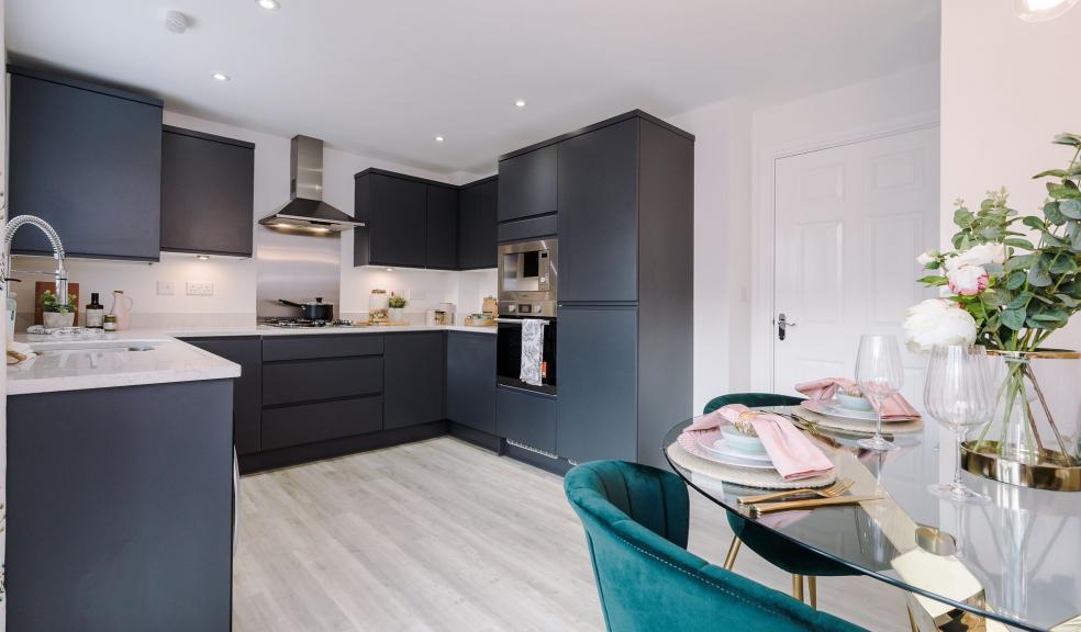 The Malham show home at The Hyde Kinver has an open plan kitchen The Malham show home at The Hyde Kinver has an open plan kitchen
