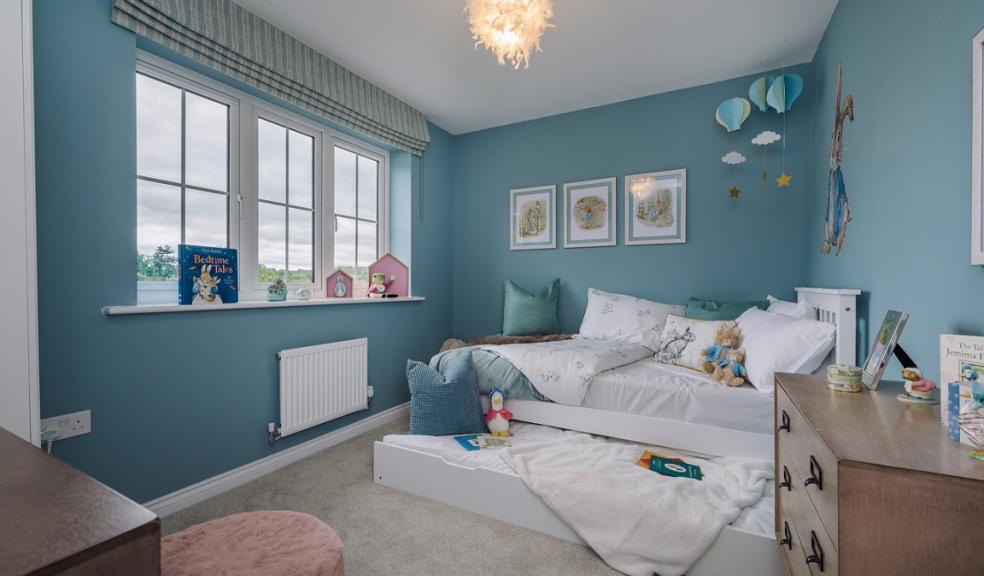 4. A Peter Rabbit themed bedroom is sure to appeal to young visitors to the Elan show home at Three Js, Abberley