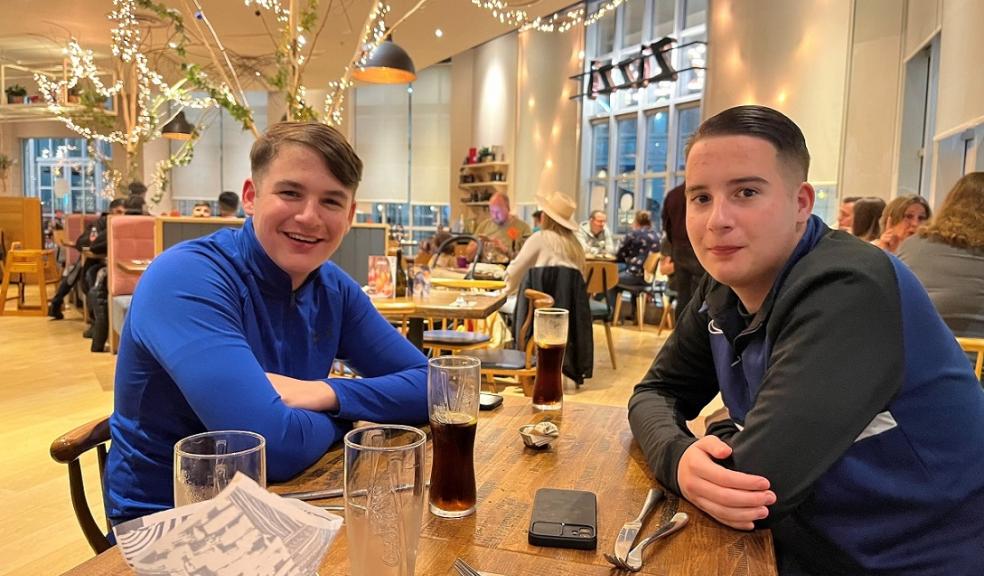 Charlie (left) with twin brother Harry Twin brothers Charlie and Harry