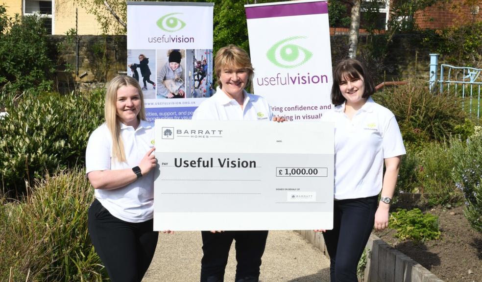 Useful Vision Staff Accepting A Donation From Barratt Developments North East (L-R: Ciara Fisher, Activity Coordinator; Rebecca Wilson, Founder & Trustee; Sophie Westlake, Team Leader) Useful Vision Staff Accepting A Donation From Barratt Developments North East (L-R: Ciara Fisher, Activity Coordinator; Rebecca Wilson, Founder & Trustee; Sophie Westlake, Team Leader)