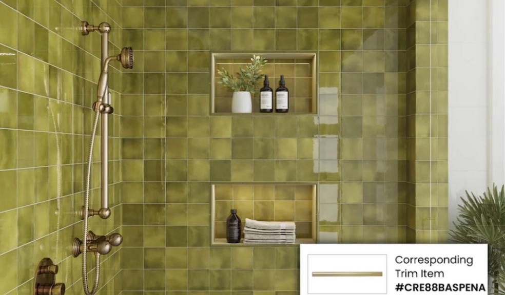 Apollo Tile’s Green Ceramic Pencil Tile Trim for Backsplashes and Walls