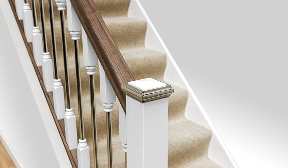 Chrome and walnut stair parts