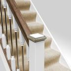 Chrome and walnut stair parts