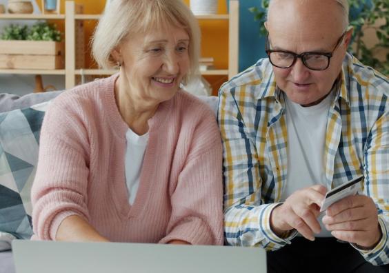 Couple calculating household bills