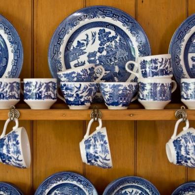 Blue China On Sideboard