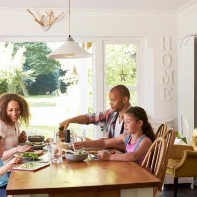 Family eating a meal 