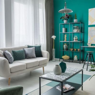 Green cosy living room