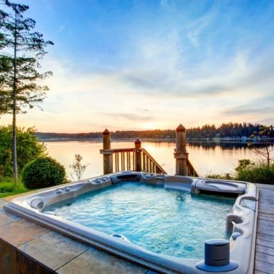 Hot tub in summer