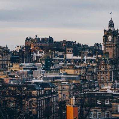 Rainy Ediburgh skyline
